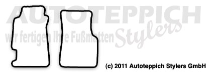 Nadelfilz Fußmatten Graphit Randfarbe wählbar  für Honda CRX Targa EG2 EH6 delSo