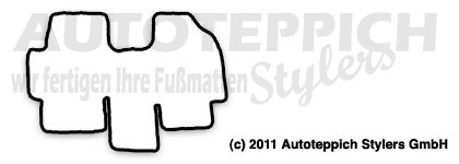 Das Schnittmuster für Fussmatten Citroen Jumpy Van 1tlg. 1995-2006
