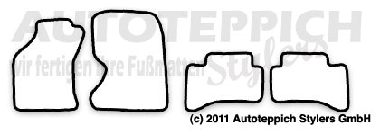 Das Schnittmuster für Fussmatten Mitsubishi Eclipse D30 95-00