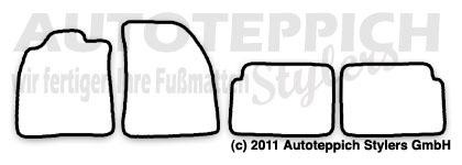 Das Schnittmuster für Fussmatten Chevrolet Daewoo HHR 5t_2006-