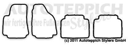 Das Schnittmuster für Fussmatten Hyundai Matrix_2001-2010