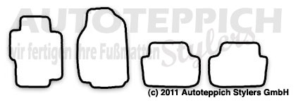 Das Schnittmuster für Fussmatten Honda Accord 7_2002-2008