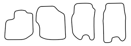 Das Schnittmuster für Fussmatten Honda Jazz 3.Gen._2008-