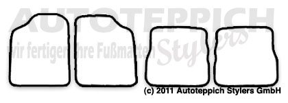 Das Schnittmuster für Fussmatten Citroen Saxo_1996-2003