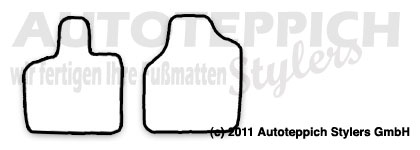 Das Schnittmuster für Fussmatten Chrysler Voyager RG Facel. Autom- 2tlg.